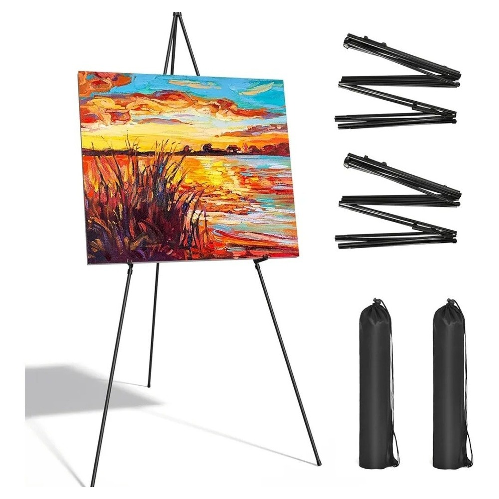 SunyesYoon Display‎ Silver Easel Stand - Artist Instant Tripod 2 Pack Foldable